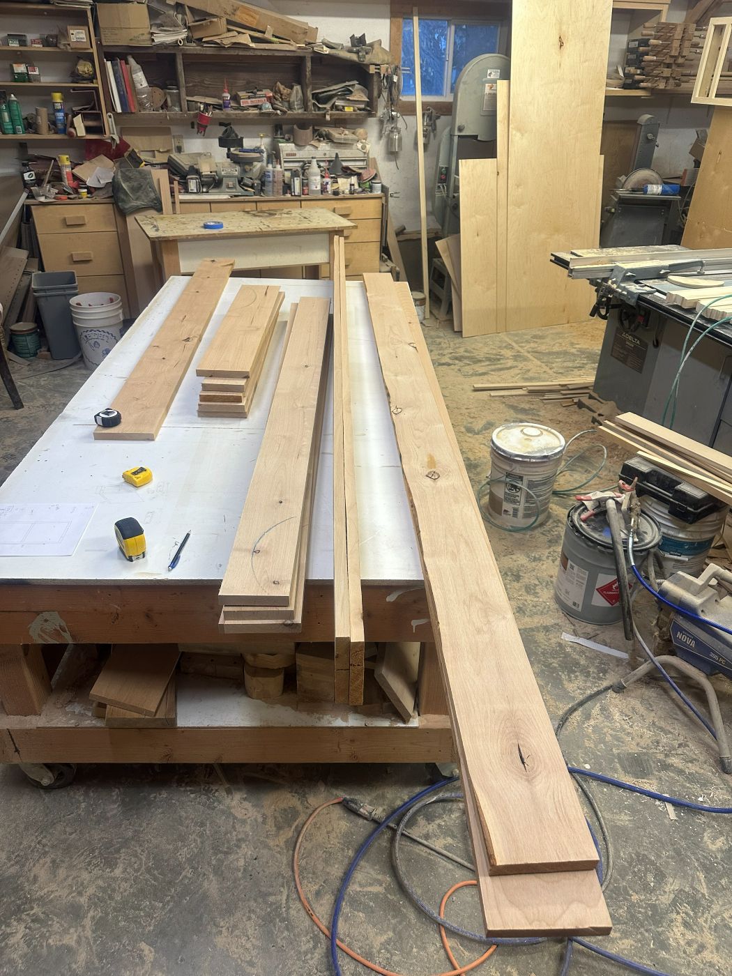 Boards on the bench